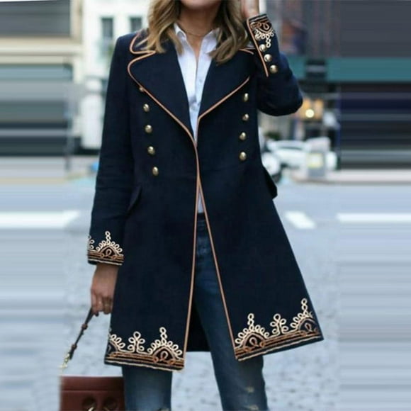 EGNMCR Womens Long Sleeve Jacket, Long Sleeve Hoodless Casual Outwear & Jackets Fashion Women Casual Coat Long Printed Sleeve Overcoat Tops Wind Breaker Women Coat