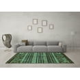 thumbnail image 3 of Ahgly Company Machine Washable Indoor Rectangle Abstract Turquoise Blue Modern Area Rugs, 5' x 7', 3 of 4