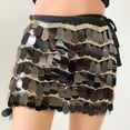 thumbnail image 2 of IUJSOY Women's Sequin Skirt Adjustable Stretchy Bodycon Night Out Party Shine Sparkly Mini Skirts, 2 of 4