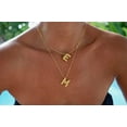 thumbnail image 2 of Bubble Letter Necklace Gold for Women，Charm Balloon Initial Letter Pendant Zirconia Inlaid Necklaces Fashion Gifts Jewelry, 2 of 15