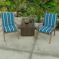 thumbnail image 2 of Jordan Manufacturing 44" x 21" Sullivan Vivid Blue Stripe Rectangular Outdoor Chair Cushion with Ties and Hanger Loop, 2 of 12