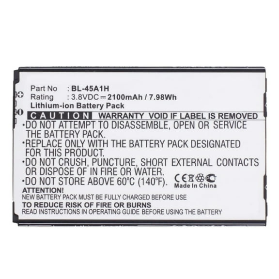 Batteries N Accessories BNA-WB-L645 Cell Phone Battery - Li-Ion, 3.8V, 2100 mAh, Ultra High Capacity Battery - Replacement for LG BL-45A1H Battery