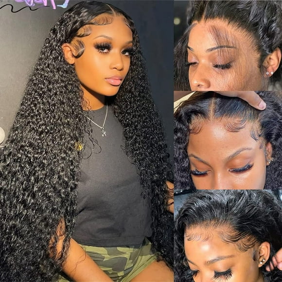 Deep Wave Lace Front Wigs Human Hair Pre Plucked 13x4 Lace Frontal Wigs For Women With Baby Hair 180% Density Wet and Wavy Transparent Brazilian Human Hair Wig Pre pluck