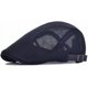 thumbnail image 1 of Boina de verano de malla transpirable para hombre, ajustable, estilo vendedor de periódicos, gorra plana estilo hiedra, azul marino, 1 of 6