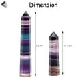 thumbnail image 2 of PULLIMORE Natural Fluorite Quartz Crystal Wand Point Healing Reiki Stones (Long), 2 of 9