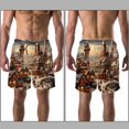 thumbnail image 3 of luoweisi Men's Beach Shorts Quick Dry Swim Trunks with Mesh Lining Christmas Night L, 3 of 5