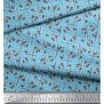 thumbnail image 2 of Soimoi Blue Poly Georgette Fabric Leaves & Berries Fruits Decor Fabric Printed Yard 42 Inch Wide, 2 of 3