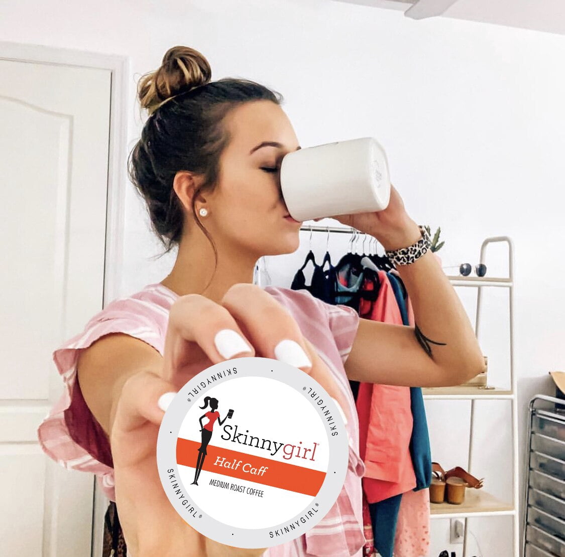 Skinnygirl Half Caff Medium Roast Coffee, for Keurig K Cups Brewers, 24 Count