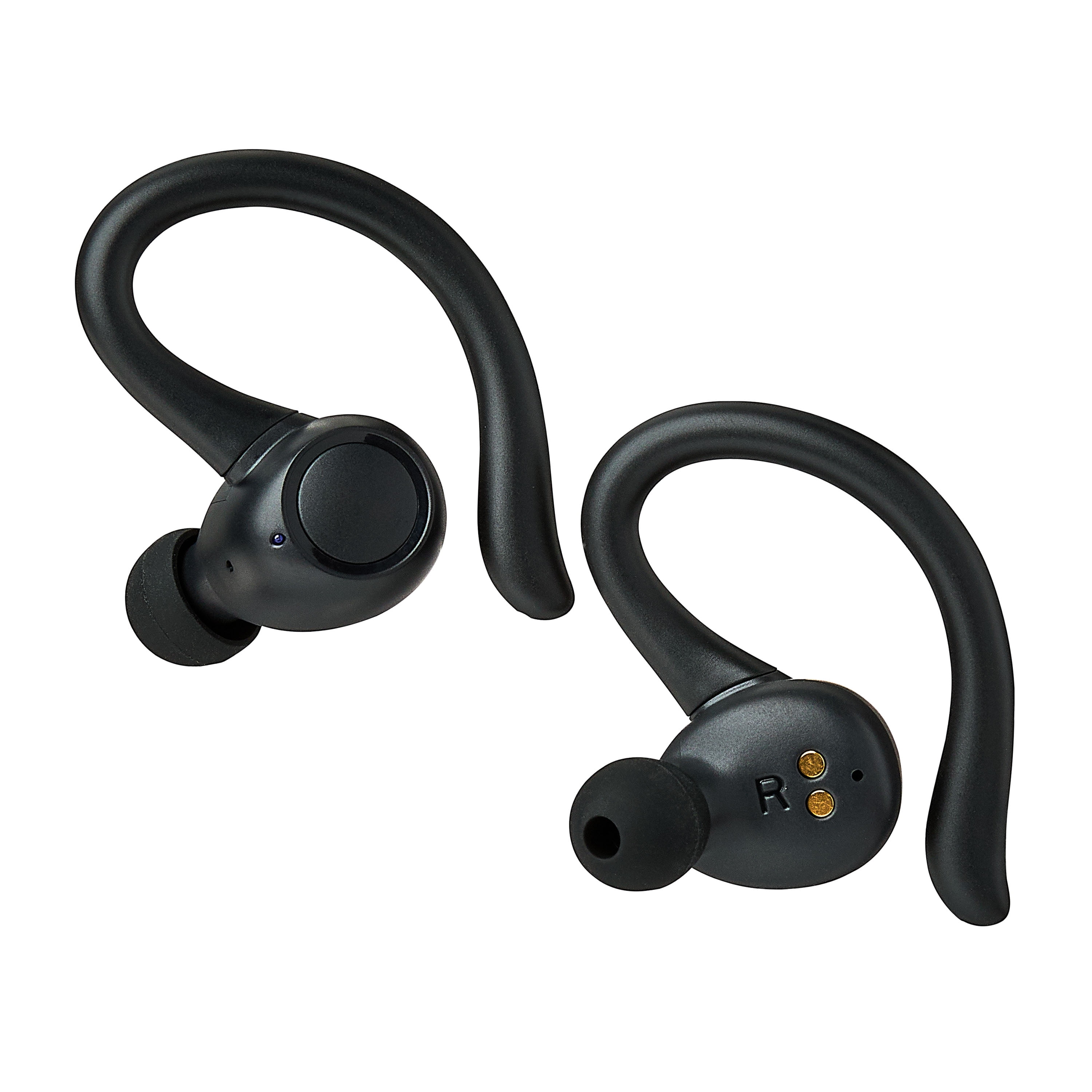 onn Wireless Earphones with Wireless Charging Case, Black