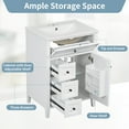 thumbnail image 3 of 24" Bathroom Vanity with Sink,  Free Standing Bathroom Storage Cabinet with 3 Drawers and Adjustable Shelves, Bathroom Vanity Set for Small to Medium Bathrooms, White, 3 of 9