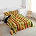thumbnail image 3 of Homewish Vintage Aztec Print Queen Comforter Set,Abstract Rhombus Striped Bedding Sets,Green Brown Yellow Bedding Comforter Set For Adults,Luxury Bedroom Decor Reversible,3 Pieces, 3 of 8