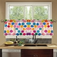 thumbnail image 4 of Yayeee Kitchen Curtains Tier Set of 2 Light Filtering 57"x24" Over Sink Window Panels, Watercolor Circles, 4 of 7