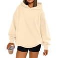 thumbnail image 2 of Sudaderas con Capucha de Gran Tamaño para Mujer, Sudaderas Cómodas, Conjuntos de Moda de Otoño, Blusas Casuales, Ropa de . Albaricoque M, 2 of 6