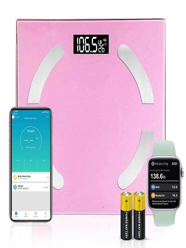 Weighing Scale, Rechargeable Smart Digital Bathroom Weighing Scale with