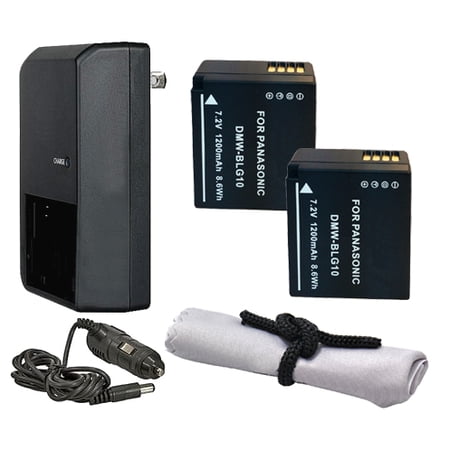 Panasonic Lumix DC-LX100 II High Capacity Batteries (2 Units) + AC/DC Travel Charger + Krusell Lanyard Neck Strap (Black Finish)