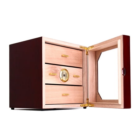 Moaere Hand Made 100+ Count Cigar Humidor Box Cabinet Matt Black Humidifer Hygrometer