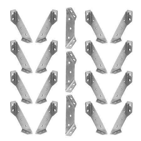

24 Pcs Right Angle Bracket Furniture Connectors Multifunction Shelf Stainless Steel