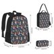 thumbnail image 2 of Easygdp Garden Gnomes Mochila para Niños y Niñas con Set de Caja de Almuerzo y Estuche para Lápices 3 en 1, Mochila Escolar Estampada para Adolescentes, 2 of 7