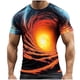 thumbnail image 2 of Ceisia Men's Slim Fit Short Sleeve T-Shirt 3D Natural Landscape Print Ocean & Wave Spring Summer Shirt Gift, 2 of 5