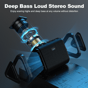 Wireless Portable Speaker,IPX7 Waterproof Bluetooth Speaker, Stereo Sound with Bass, TWS Pairing, Built-in Mic, 16H Playtime for Home, Outdoor,Camping - Black