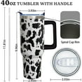 thumbnail image 2 of 40oz Cow Print Tumbler with Handle - Insulated Stainless Steel Travel Mug, Coffee Cup - Great Gift for Women, 2 of 6