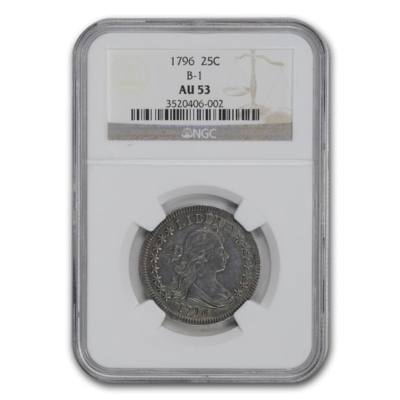 1796 Draped Bust Quarter AU-53 NGC (B-1)