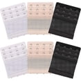 thumbnail image 1 of 6 Pieces Women's Soft Comfortable Elastic Bra Extenders Bra Extension Strap 4 Hook 3 Row Lady's Bra Extender Bra Band, 1 of 5