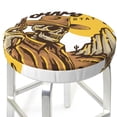 thumbnail image 3 of Picia Skull Cowboy Pattern Round Stool Covers Comfy Seat Covers Stretch Removable Washable Chair Slipcover Round Bar Chair Cushion Cover-14 inch, 3 of 7