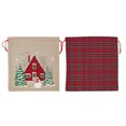 thumbnail image 2 of Holiday Time 2 Count Multi Color Fabric Bags with Drawstring Width 11.5" by Height 11.5" for Xmas Package Storage, 2 of 6