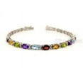 thumbnail image 3 of Multi Color Bracelet, 925 Sterling Silver Bracelet, Multi Gems, CZ Bracelet, Womens Bracelet, Handmade Bracelet, Natural Amethyst Peridot Citrine Topaz Garnet, Chakra Bangle, Christmas, Thanksgiving, 3 of 3