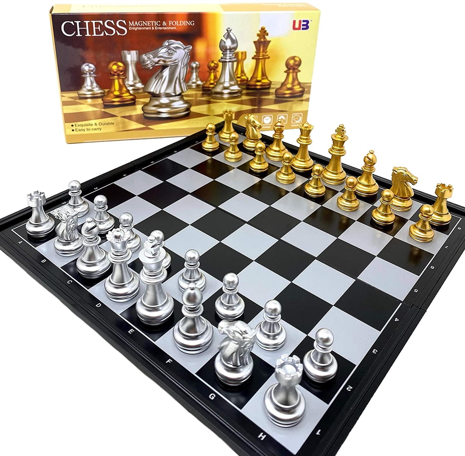 Chess Board set Folding Large Magnetic Chessboard Gift Toy Travel game foldable 