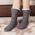 thumbnail image 3 of LEMZONE Women's Winter Slipper Socks Warm Cozy Fuzzy Fleece-lined Cabin Socks with Grippers, 3 of 5