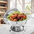 thumbnail image 2 of Jacgood 8 Pack Chafing Dish Buffet Set, 5QT Round Buffet Servers and Warmers Set, Silver Stainless Steel Food Warmer with Lid for Party, 2 of 8