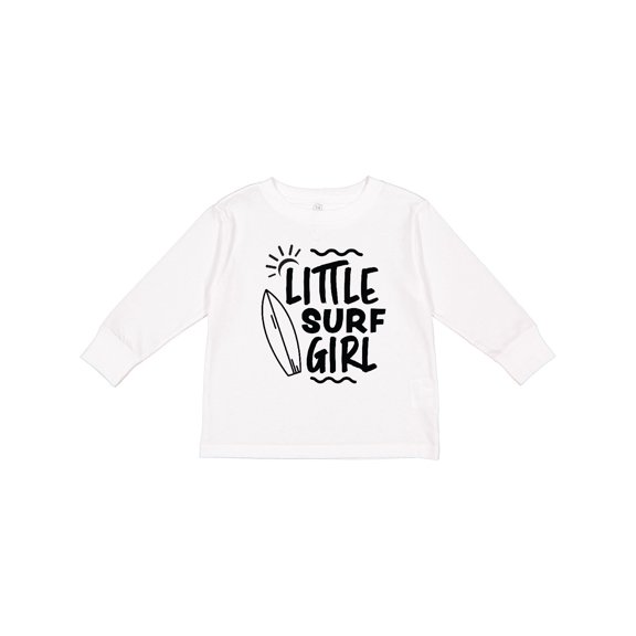 Inktastic Little Surf Girl with Surfboard Girls Long Sleeve Toddler T-Shirt
