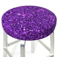 thumbnail image 3 of Fotbe Purple Glitter Stool Covers Round,Waterproof Round Bar Stool Covers Bar Chair Covers Washable Stool Cushion Slipcover for 12-14 Inch Chair-, 3 of 7
