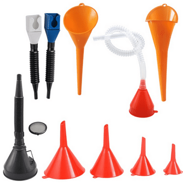 Automotive Funnels Set, Plastic Long Neck Oil Funnels, Snap Funnel