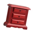 thumbnail image 4 of yotijay 1:12 Dollhouse Wooden NightStand Dollhouse Bedroom Furniture for Mini Room Scene Red Wood, 4 of 9