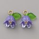 thumbnail image 2 of Acrylic Charms with ABS Plastic Imitation Pearl Beads and Brass Finding Lily of the Valley Dark Violet 14x13x11mm Hole: 2.8mm, 2 of 2