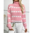 thumbnail image 2 of Valentine Sweaters for Women Lady Cute Lovely Heart Sweater Knited Warm Turtleneck Sweaters Shermie, 2 of 6