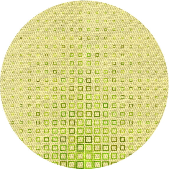 Ahgly Company Machine Washable Indoor Round Transitional Golden Brown Yellow Area Rugs, 5' Round