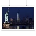 thumbnail image 2 of New York City, Statue of Liberty and City Skyline at Night (9x12 Wall Art Print, Home Decor), 2 of 3