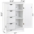 thumbnail image 3 of Bathroom Floor Storage Cabinet w/4 Drawers Adjustable Shelves Freestanding White, 3 of 9