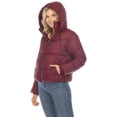 thumbnail image 2 of White Mark Women's Zip Hooded Puffer Jacket with Pockets, 2 of 7