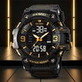 thumbnail image 2 of Rirozkan Men's Digital Watch, Waterproof Sport Watch with Stopwatch and LED Light, Military Style Wristwatch for Running Outdoor and Casual Daily Use, Gold, 2 of 5