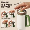 thumbnail image 4 of Sidagar 36 oz Stainless Steel Vacuum Insulated Ceramic Lined Tumbler, Cream Sprout White, 4 of 9