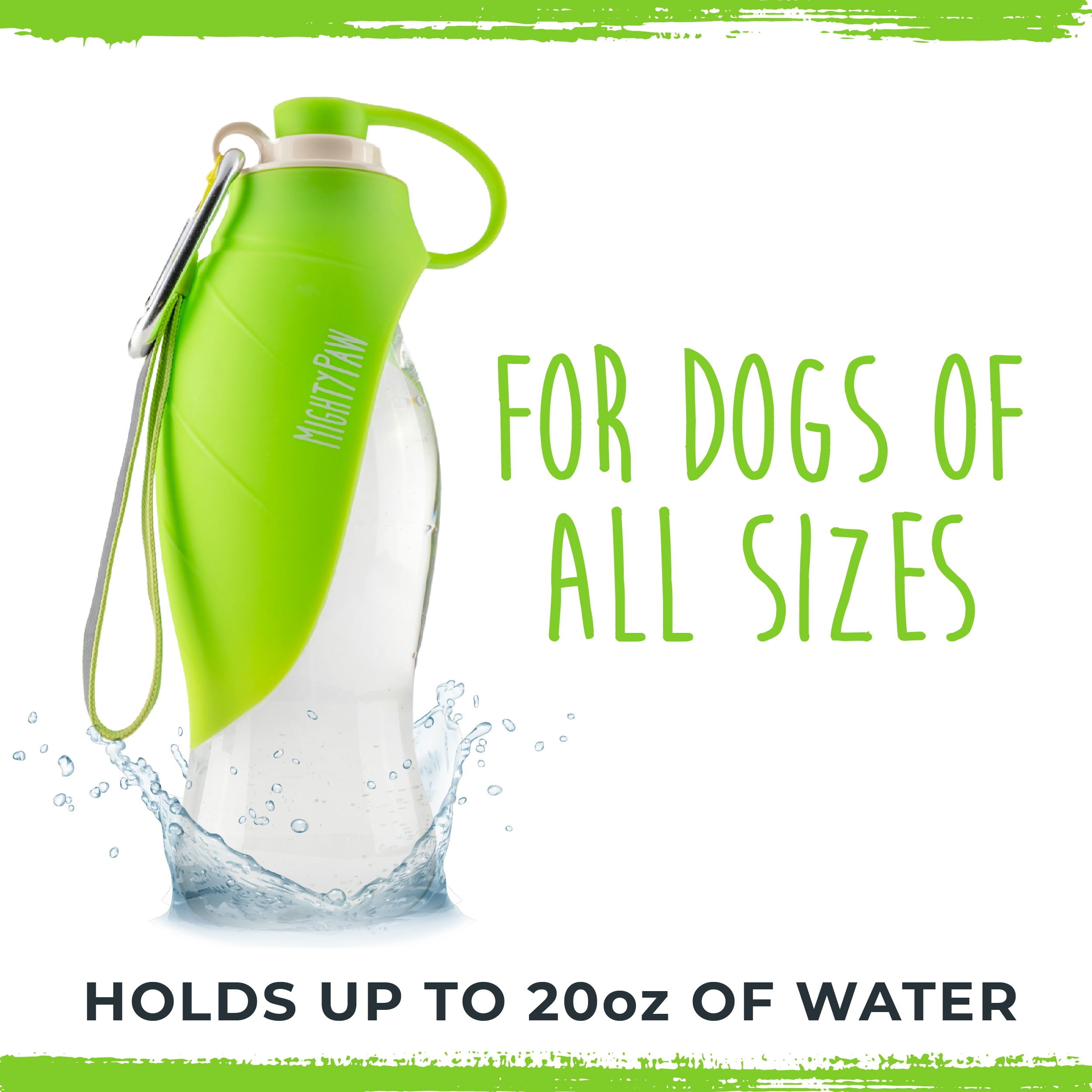Mighty Paw Travel Dog Water Bottle with Built-in Dispenser (20 oz)