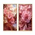 thumbnail image 2 of Designart "Delicate Floral Liquid White Light Pink" Abstract Shapes Framed Wall Art Set Of 2 - Transitional Pink Framed Canvas Set For Living Room Decor, 2 of 6