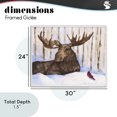thumbnail image 4 of Stupell Industries Farmhouse Moose & Red Cardinal White Framed Giclee Art, 30 x 24, by George Dyachenko, 4 of 8