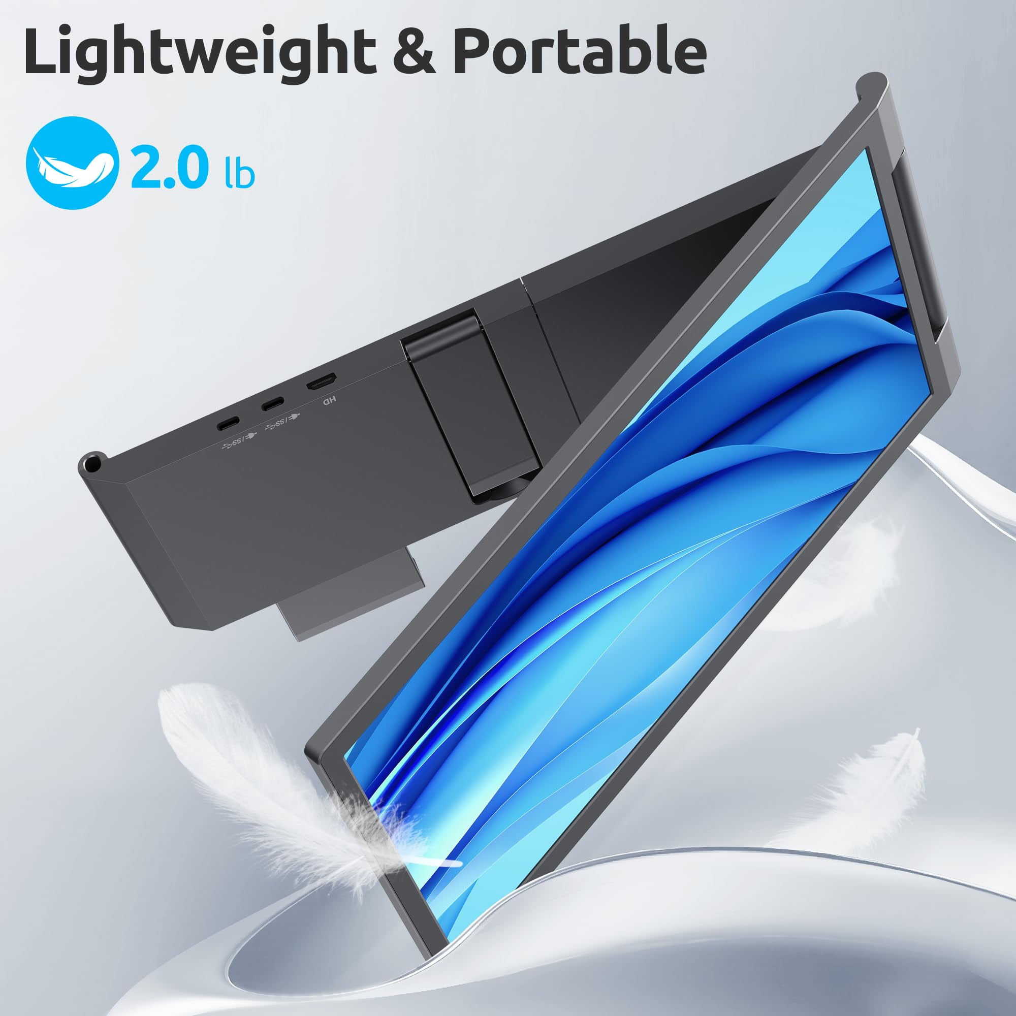 Laptop Screen Extender, 14" FHD 1080P IPS Laptop Monitor Extender Dual Screen, Portable Monitor for Laptops 13-17" with USB-C/HDMI Port, Plug n Play for Windows/Mac/Android/Switch/PS5 - SZORZY