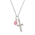 thumbnail image 2 of Delight Jewelry Pink Easter Egg with Clear Crystal Band Be Strong and Courageous Engraved Cross Zoey Necklace, 28", 2 of 4